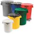 Rubbermaid Commercial Products Brute 32 Gal. Grey Round Trash Can Funnel Top Lid