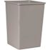 Rubbermaid Commercial Products Untouchable 35 Gal. Gray Square Open Top Trash Can