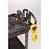 Rubbermaid Commercial Products 17.9 in. W Heavy Duty Black 2-Shelf Utility Cart with Lipped Shelf in Small
