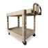 Rubbermaid Commercial Products 25.9 in. W Heavy Duty Beige 2-Shelf Utility Cart with Lipped Shelf in Medium