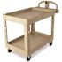 Rubbermaid Commercial Products 25.9 in. W Heavy Duty Beige 2-Shelf Utility Cart with Lipped Shelf in Medium