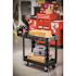 Rubbermaid Commercial Products 25.9 in. W Heavy Duty Black 2-Shelf Utility Cart with Lipped Shelf in Medium