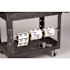 Rubbermaid Commercial Products 25.9 in. W Heavy Duty Black 2-Shelf Utility Cart with Lipped Shelf in Medium