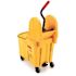 Rubbermaid Commercial Products Wave Brake 44 Qt. Yellow Down-Press Combo Mop Bucket and Wringer System