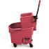 Rubbermaid WaveBrake 35 Qt. Red Side-Press Combo Mop Bucket and Wringer System