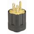 Leviton 3-Wire Rubber Plug, Black/Yellow 113