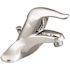 MOEN Chateau 4 in. Centerset Single Handle Low-Arc Bathroom Faucet with Metal Drain Assembly, Red/Blue Under Spout in Chrome