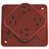 HUBBELL WIRING 20 Amp 125-Volt 5-20R Grade 4-Plex Hospital Receptacle, Red