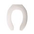 BEMIS Elongated Commercial Plastic Open Front Toilet Seat in White