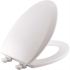 BEMIS Elongated Enameled Wood Closed Front Toilet Seat in White Removes for Easy Cleaning