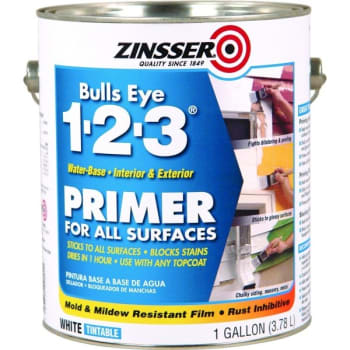 Image for Zinsser 1 Gal Bulls Eye 1-2-3 Water-Based Primer Sealer Flat White from HD Supply
