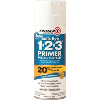 Zinsser 13 Oz Bulls Eye 1-2-3 Primer Sealer Spray Flat White 6PK