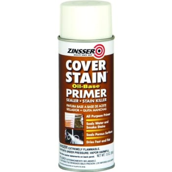 Image for Zinsser 13 Oz Cover Stain Oil-Based Primer Spray Flat White from HD Supply