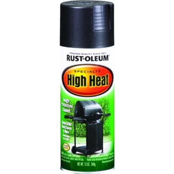 Rust-Oleum 12 Oz High Heat Spray Paint, Flat, Bbq Black