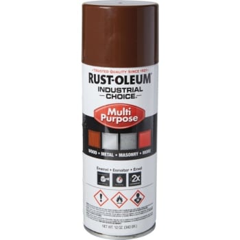 12 Oz Rust Oleum Industrial Choice Enamel Gloss Spray Paint Leather Brown Hd Supply