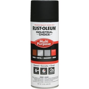 Image for Rust-Oleum 12 Oz Industrial Choice Enamel Flat Spray Paint - Black from HD Supply