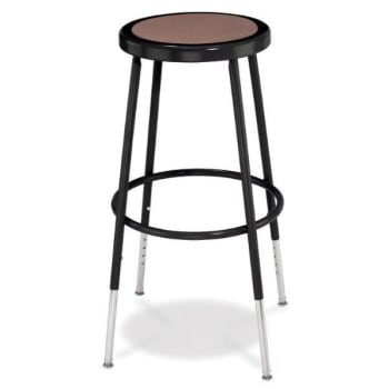 National Public Seating® 25 -33 inch Height Adjustable Heavy Duty Steel Stool, Black, Pack of 4