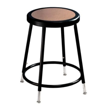 National Public Seating® 19 -27" Height Adjustable Heavy Duty Steel Stool, Black, Pack Of 30