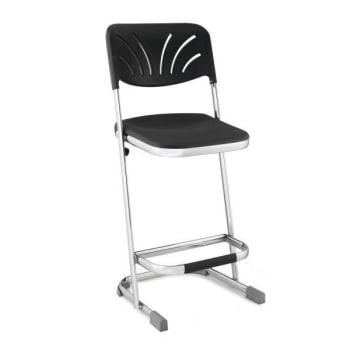 Image for National Public Seating® 24" Elephant Z-Stool With Backrest, Black Seat and Chrome Frame, Pack Of 3 from HD Supply
