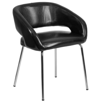 Image for Flash Furniture Fusion Series Contemporary Black Leather Side Reception Chair from HD Supply