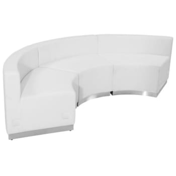Flash Furniture Hercules Alon Series White Leather Reception Configuration Semi-Circle, 3 Pieces