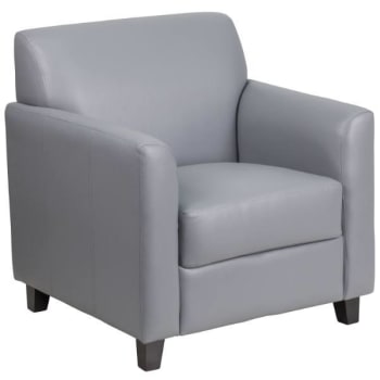 Image for Flash Furniture Hercules Diplomat Series Gray Leather Chair from HD Supply