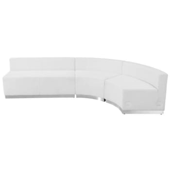Image for Flash Furniture Hercules Alon Series White Leather Reception Configuration Sectional, 3 Pieces from HD Supply