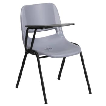 Image for Flash Furniture Gray Ergonomic Shell Chair With Right Handed Flip-Up Tablet Arm from HD Supply