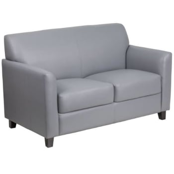 Image for Flash Furniture Hercules Diplomat Series Gray Leather Loveseat from HD Supply
