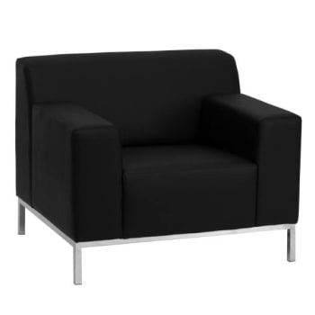 Flash Furniture Hercules Definity Contemporary Black Leather Chair With Stainless Steel Frame