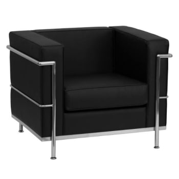 Image for Flash Furniture Hercules Regal Series Contemporary Black Leather Chair With Encasing Frame from HD Supply