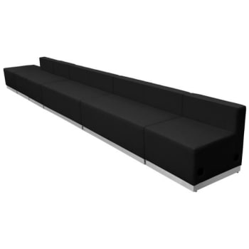 Image for Flash Furniture Hercules Alon Series Black Leather Reception Configuration Rectangular, 6 Pieces from HD Supply