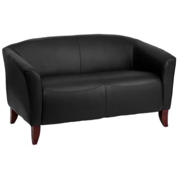 Image for Flash Furniture Hercules Imperial Series Black Leather Loveseat from HD Supply