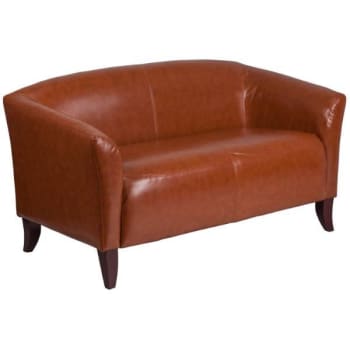 Image for Flash Furniture Hercules Imperial Series Cognac Leather Loveseat from HD Supply