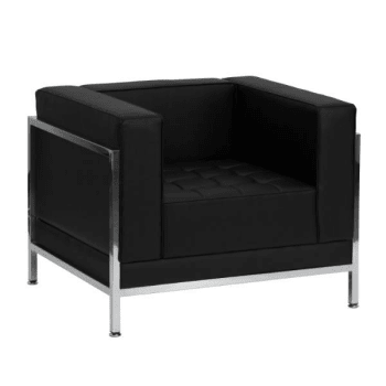 Flash Furniture Hercules Imagination Series Contemporary Black Leather Chair With Encasing Frame