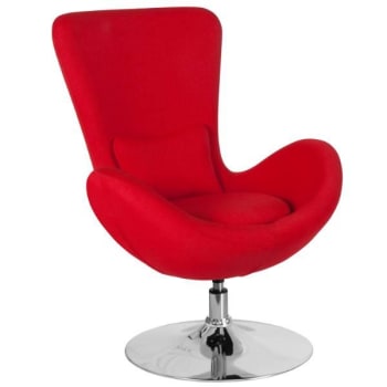 Flash Furniture Egg Series Red Fabric Side Reception Chair