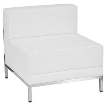 Flash Furniture Hercules Imagination Series Contemporary Melrose White Leather Middle Chair