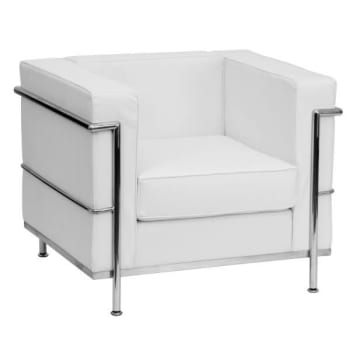 Image for Flash Furniture Hercules Regal Series Contemporary Melrose White Leather Chair, Encasing Frame from HD Supply