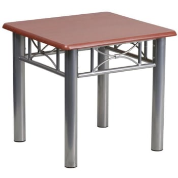 Image for Flash Furniture Mahogany Laminate End Table With Silver Steel Frame from HD Supply