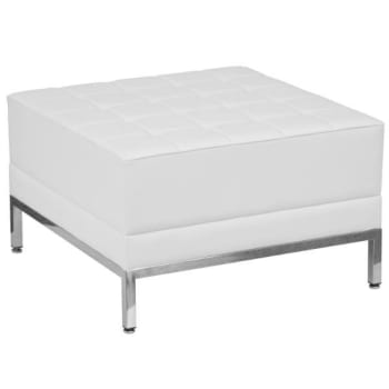 Image for Flash Furniture Hercules Imagination Series Melrose White Leather Ottoman from HD Supply