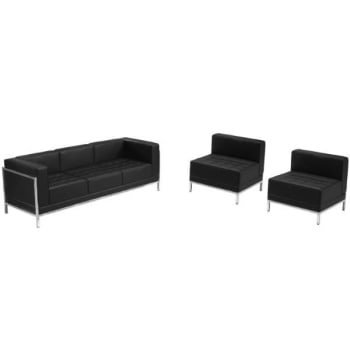 Image for Flash Furniture Hercules Imagination Series Black Leather Sofa & Chair Set from HD Supply