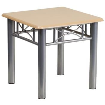Image for Flash Furniture Natural Laminate End Table With Silver Steel Frame from HD Supply