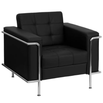 Flash Furniture Hercules Lesley Series Contemporary Black Leather Chair With Encasing Frame