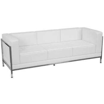 Flash Furniture Hercules Imagination Contemporary Melrose White Leather Sofa With Encasing Frame
