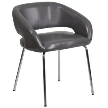 Image for Flash Furniture Fusion Series Contemporary Gray Leather Side Reception Chair from HD Supply
