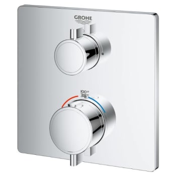 Image for Grohe Grohtherm Square Dual Function Thermostatic Trim With Control Module In Starlight Chrome from HD Supply