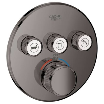 Image for Grohe Grohtherm Smartcontrol Round 3-Function Thermostatic Trim Hard Graphite from HD Supply