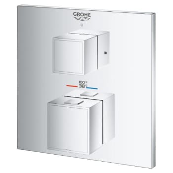 Image for Grohe Grohtherm Cube Dual Function Thermostatic Trim Starlight Chrome from HD Supply