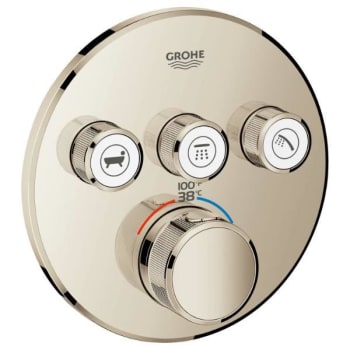 Image for Grohe Grohtherm SmartControl Round 3-Function Thermostatic Trim Polished Nickel from HD Supply