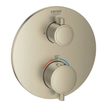 Image for Grohe Grohtherm Round Single Function Thermostatic Trim Brushed Nickel from HD Supply